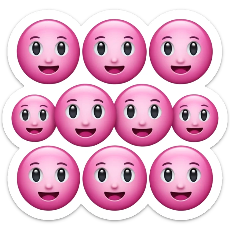 Pink emoji Reaction  sticker