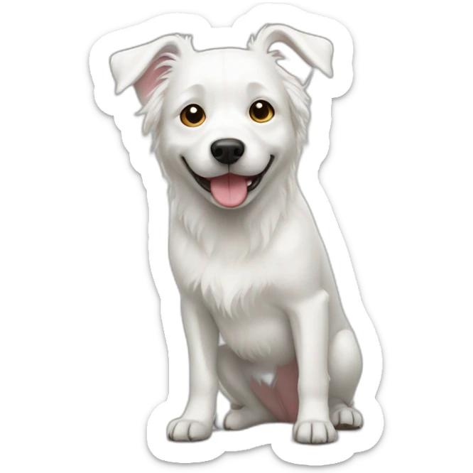 white dog sticker
