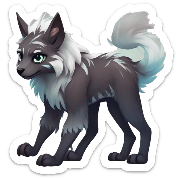 Cool cute Kawaii edgy fantasy animal  fursona Fionbri by griffsnuff & LiLaiRa & Falvie full body sticker