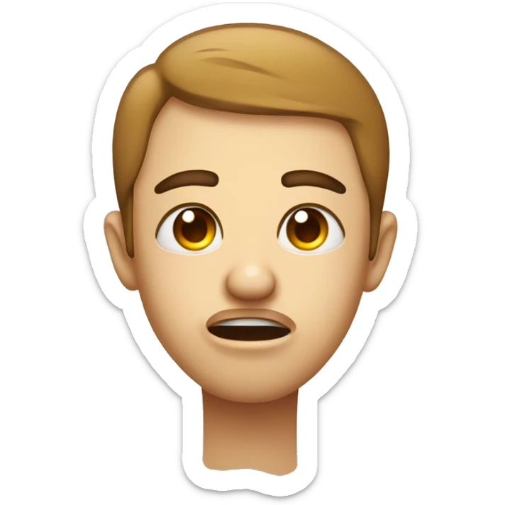 eyes and eyebrows of holding back tears emoji, mouth of drooling face emoji sticker