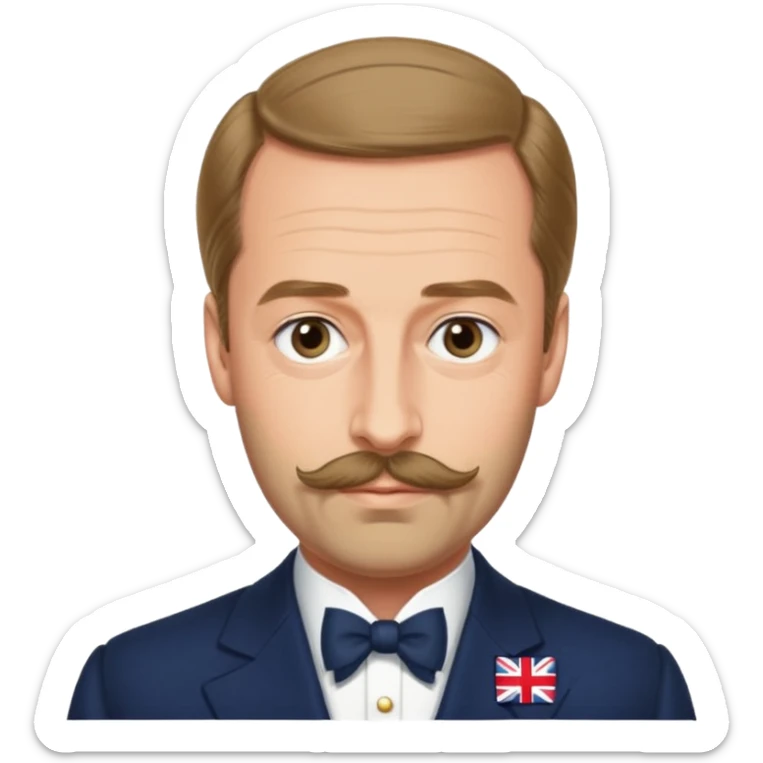 Prince George Duke Of Kent 5th Son of King George V but he don't have beard and moustache and he is husband of Princess Marina Of Greece And Denmark sticker