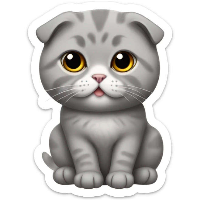 Gray Scottish fold sitting sticker