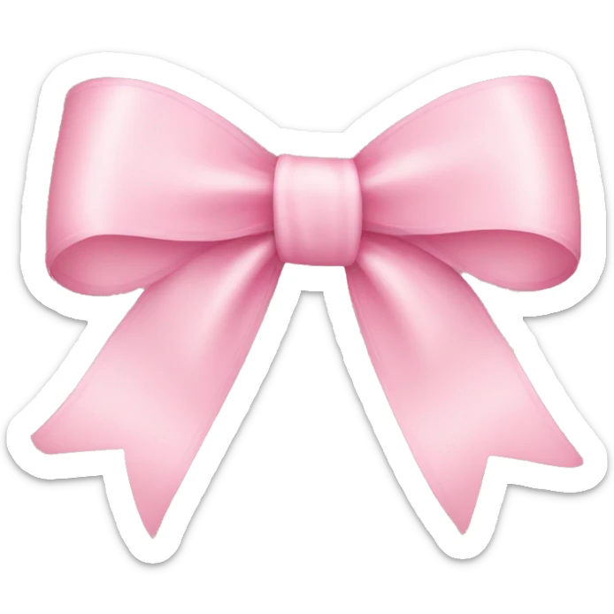 light pink ribbon bow sticker