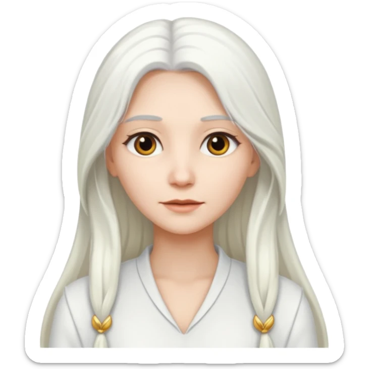 The Good Witch from The Land of Oz with long white hair, white outfit sticker
