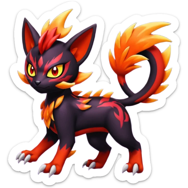 Meloetta-Litten-Guilmon-Darkrai-Pokémon-Fakémon-fusion-hybrid-creature sticker
