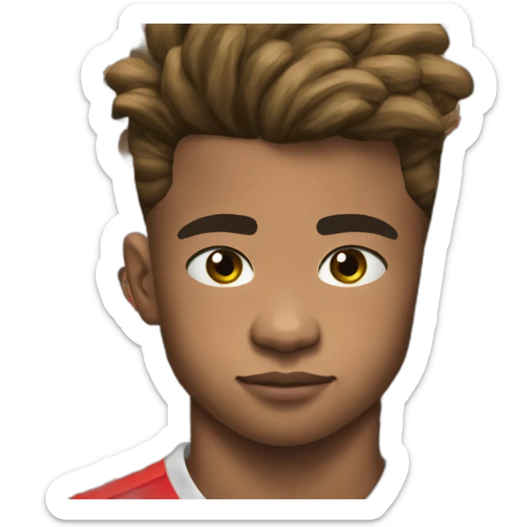 David Neres eyes closed and sad on locks with the jersey of Benfica (Red jersey) sticker