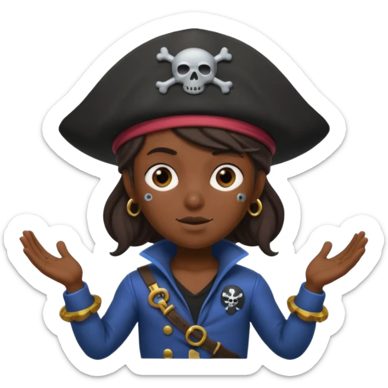 animated emoji for a player called prophet of doom I Dont Know shruging emote needs to be space pirate themed and dark sticker
