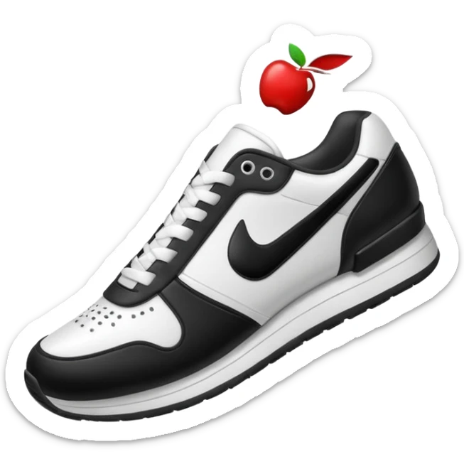3D Apple-style emoji of a sneaker pressing on the ground, leaving a clear shoe print under it. Rounded, glossy, smooth, soft shadows, white background.

 sticker
