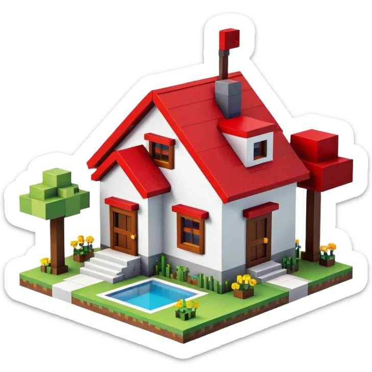 Minecraft house sticker