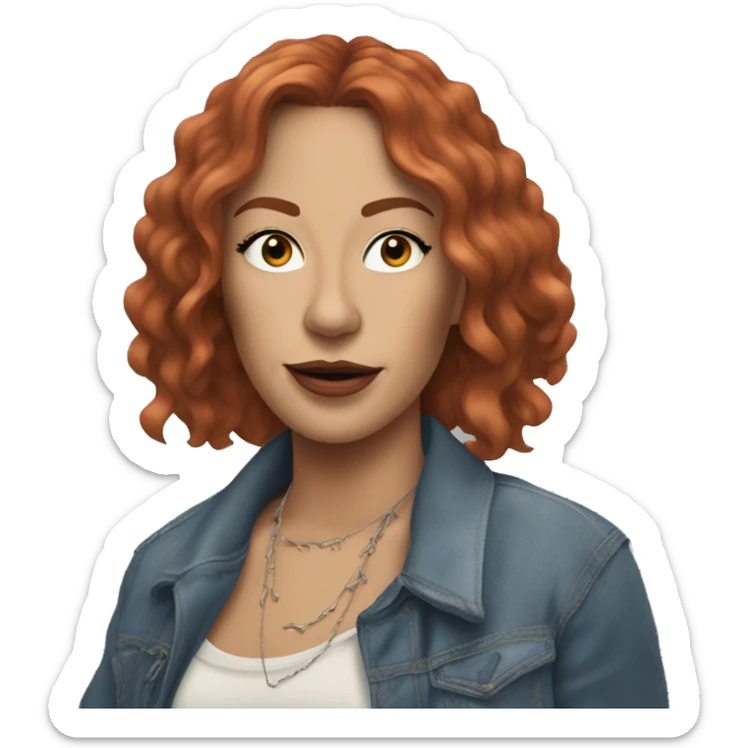 Chappell Roan, is an American singer and songwriter from Missouri. Working with collaborator Dan Nigro, the majority of her music is inspired by 1980s synth-pop red hair long sticker