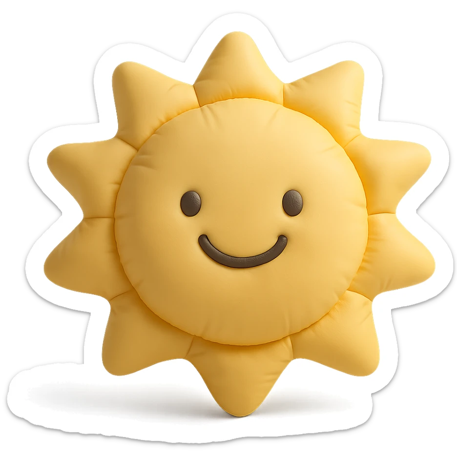 smiling sun sticker