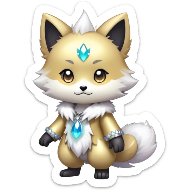  High quality Cute Cool Kawaii edgy Pretty Chibi Fur-Sona Shiny Colorful Sparkly Fakemon Full Body sticker