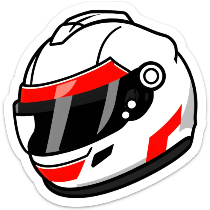 Kevin Magnussen, Danish F1 driver, with racing helmet, Haas team colors white and red sticker