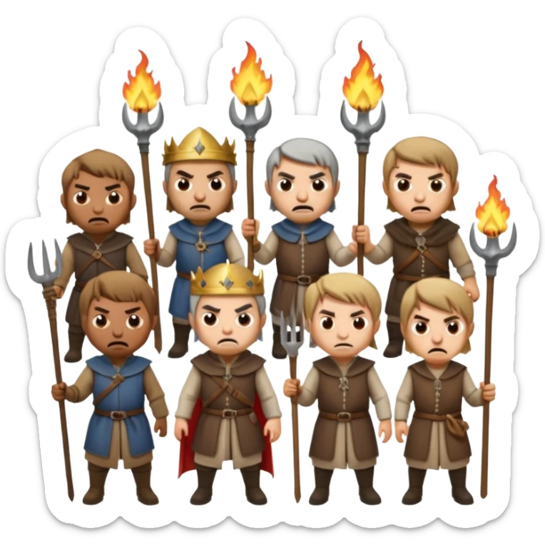 les villageois qui certains ont des fourches + torches (pas des fourches enflammer!) sapé en moyen age sticker