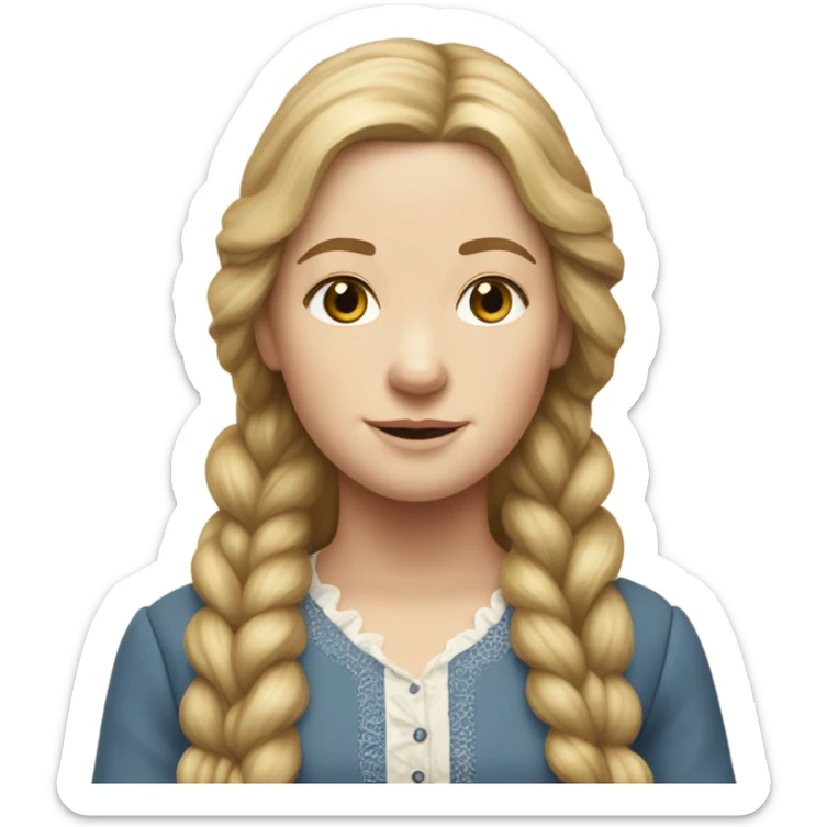 Mary Ingalls with long blonde hair pretty and detailed and realistic sticker