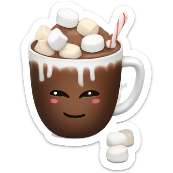 Hot chocolate with marshmallows  sticker