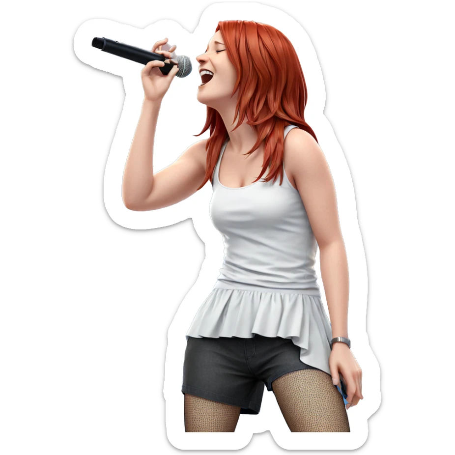 red-haired girl singing joyfully sticker