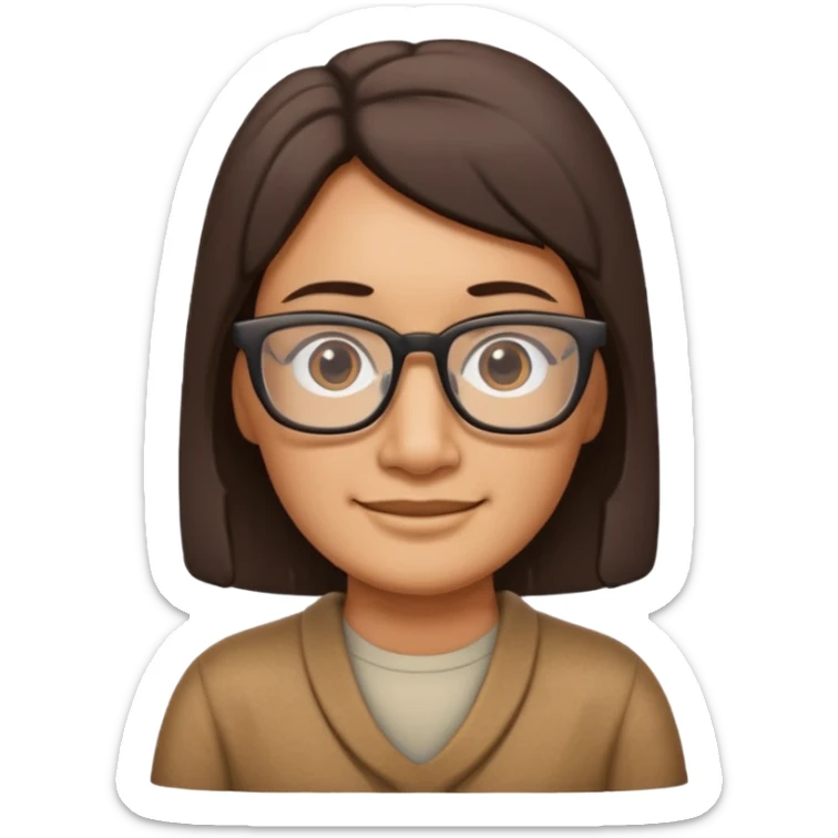 Un moai tranquilo con unos lentes y una sonrisa simple sin mostrar los dientes sticker