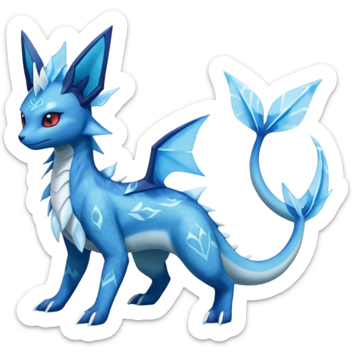 Salandit-Glaceon-Vaporeon-Salamence-hybrid-fusion (full body) sticker