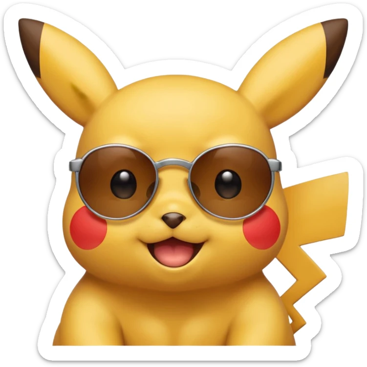 Pikachu qui enlève ses lunettes de soleil et fait un clin d'œil sticker