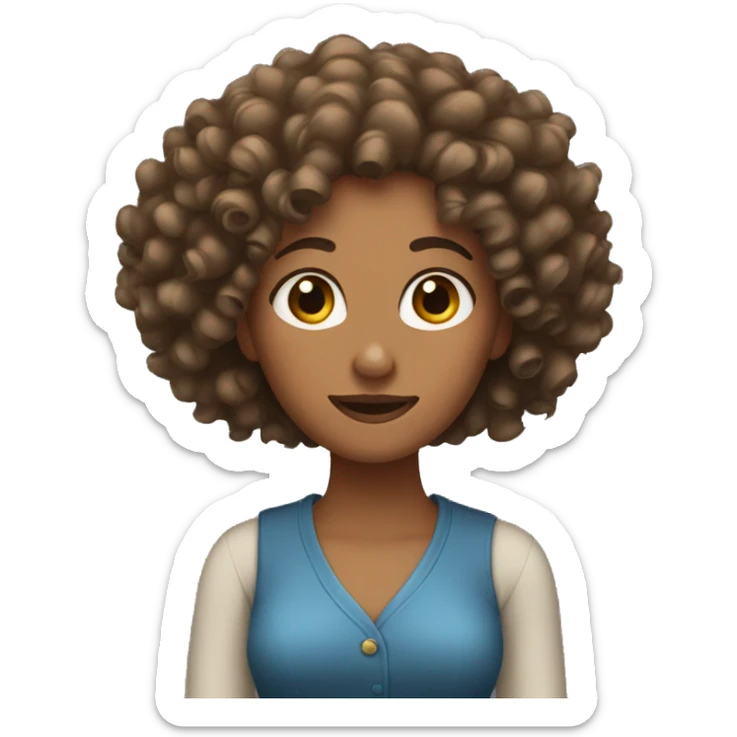 Women with curly hair  sticker
