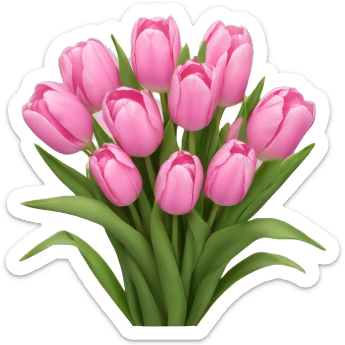 Bouquet of pink tulips sticker