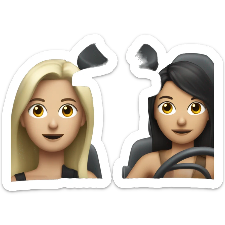 blonde girl and brunette(like kurdish guys and more brunette hair black) guy driving a Porsche 911 sticker