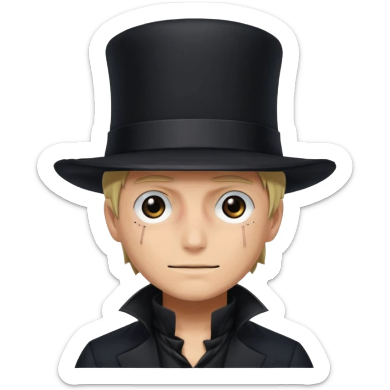 Sabo l'empereur des flammes avec un chapeau haut-de-forme noir  de one piece sticker