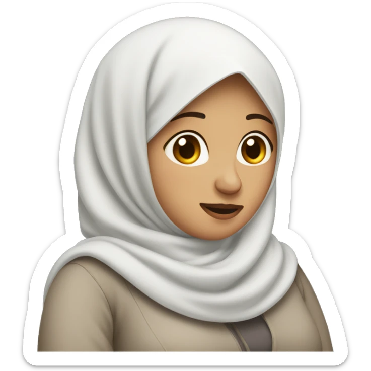 An person who is an amputee (missing an arm) in a hijab and is pregnant sticker