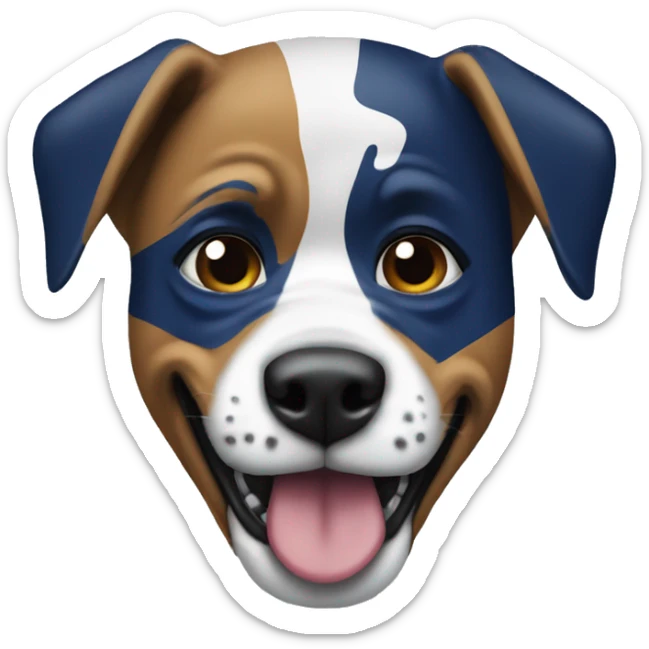 A dog that is a Tennessee Titans fan with a Raven in its mouth sticker