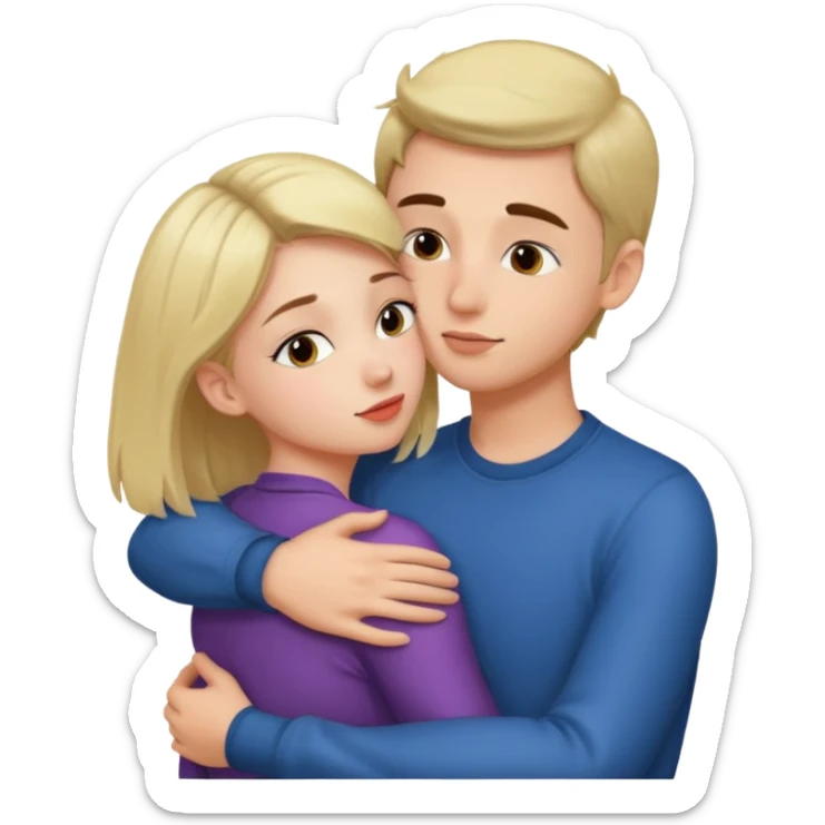 Girl kissing her boyfriend while her arms around her neck and his hands on her ass sticker