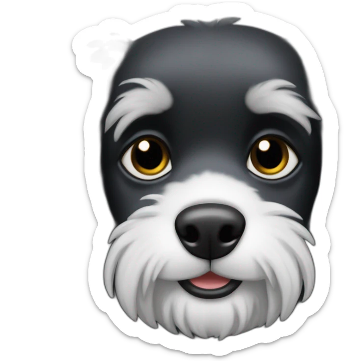black griffon dog with really not much white hairs only under mouth and on eyebrows sticker
