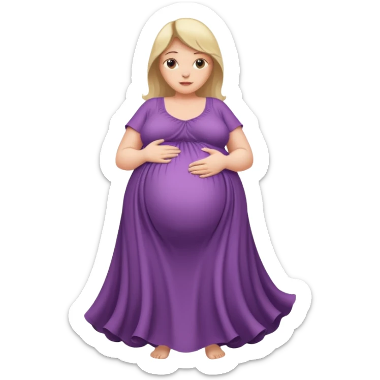 very heavily pregnant overdue woman with super  large belly sticker