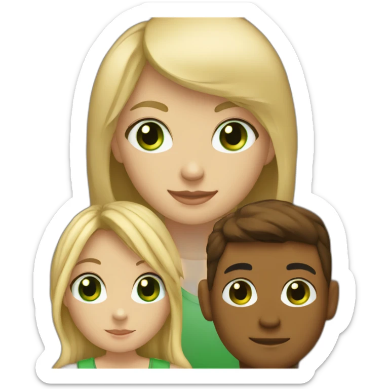blonde girl with tan skin and green eyes and boy with brown hair and hazel eyes sticker
