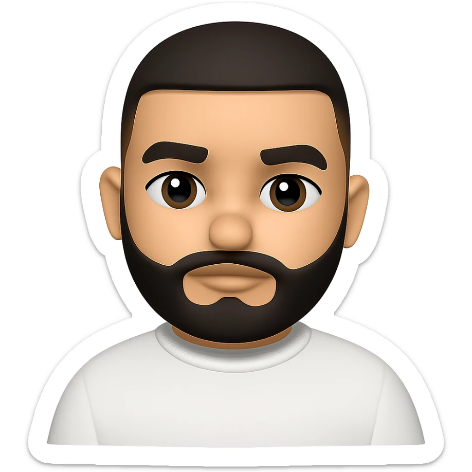 Convert this photo to a 3D emoji in Apple style, capturing the facial features and expression, with a smooth, rounded, and glossy look typical of Apple emojis. Remove the background. The style should resemble Apple emojis with a 3D emoji appearance. sticker