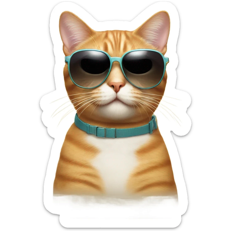 Cat with sunglasses sticker