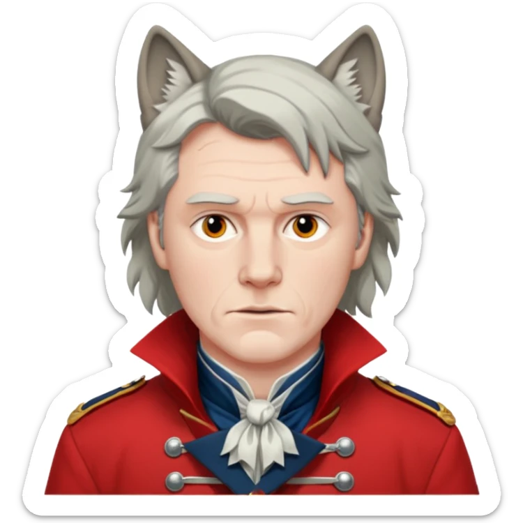 Loyalist Patrick Ferguson at the Revolutionary war Battle of Kings Mountain, with Wolves around him. sticker
