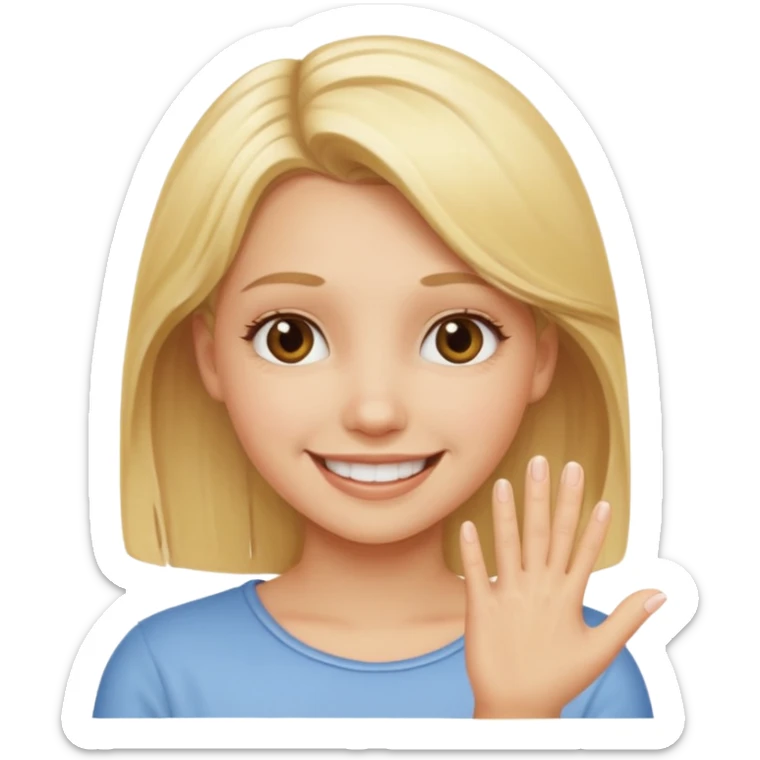 fingermouthing el gesto que es tan viral ahora en tik tok que le haga una chica rubia sticker