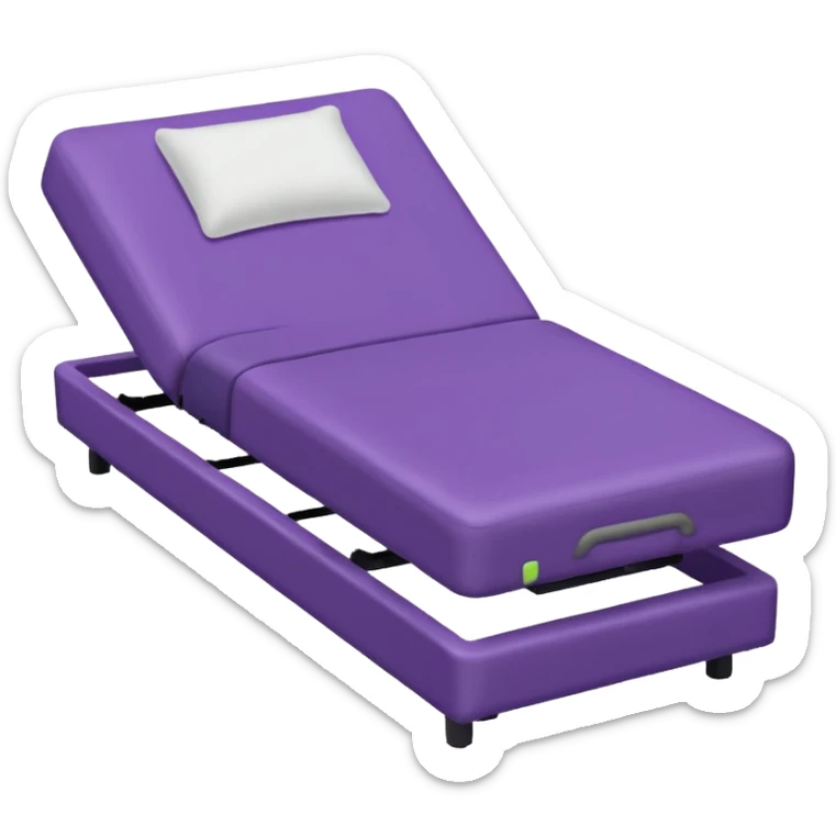 emoji de cama de valoracion de fisioterapia color morado  sticker