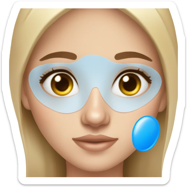 White Skin care on white freackles skin of a brunett blue eyes girl under eyes gel eye patches sticker