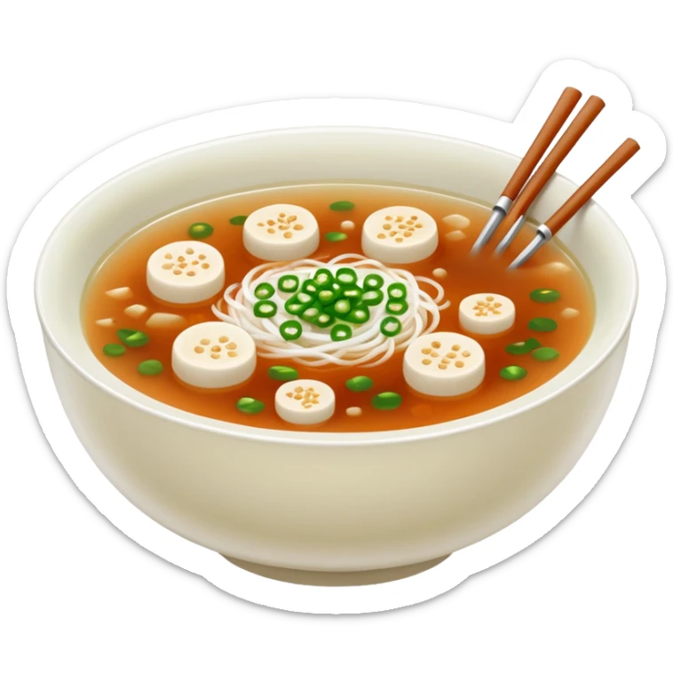 Make an emoji of tteokguk, a traditional Korean food. sticker