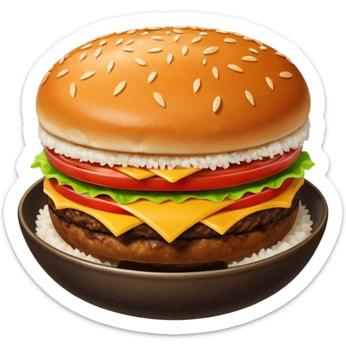 I want a hamburger patty on a bowl of rice. just the meat patty not bun, lettuce, cheese, tomato, etc sticker