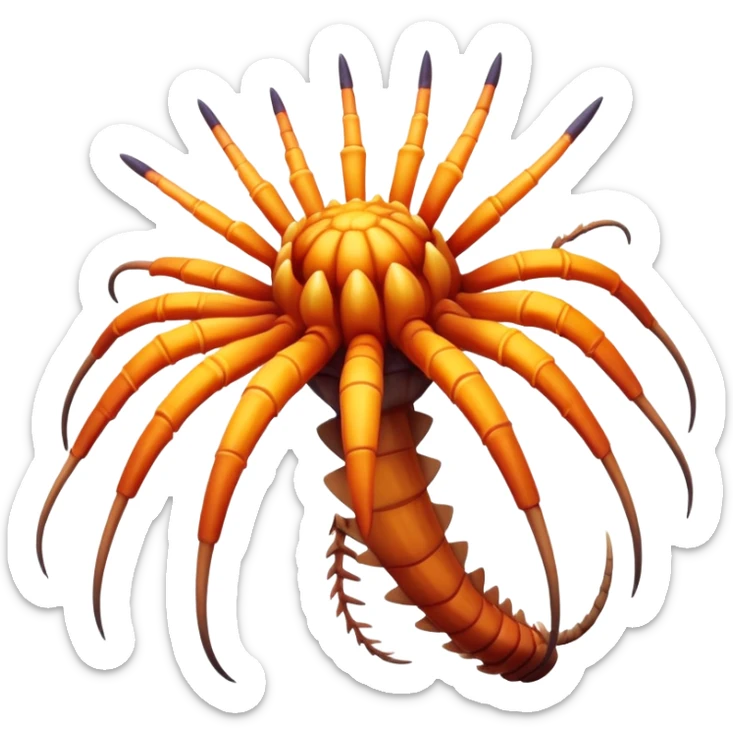 Crie um emoji colorido do parasita Hallucigenia de attavk on titan  sticker