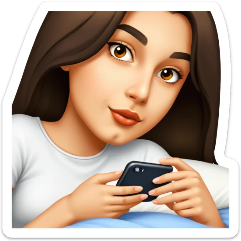 She is on the bed texting sticker