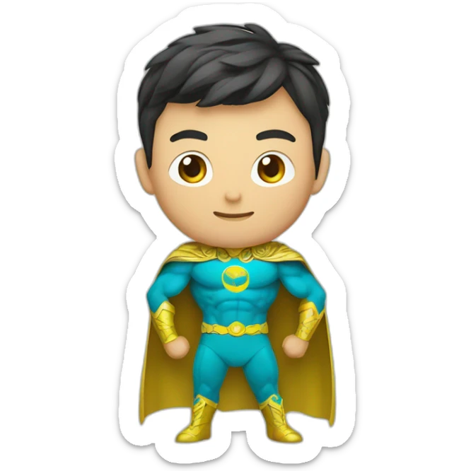 Superhero Kazakhman with ornament of Kazakhstan sticker