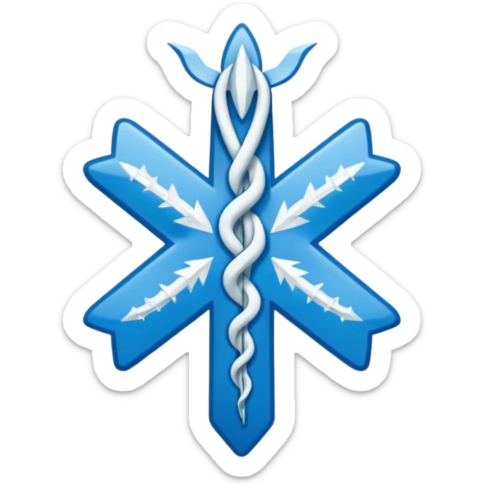 medical star of life (rod of Asclepius) symbol sticker