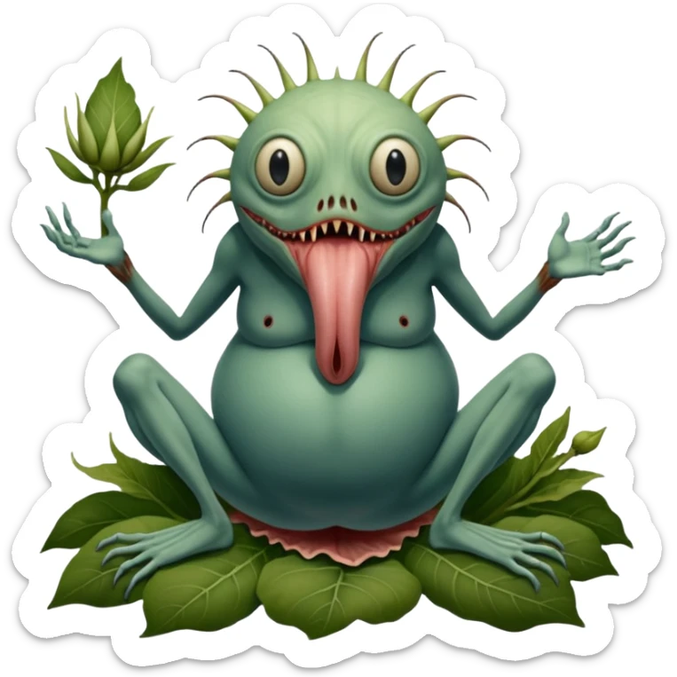 cinematic - hieronymus bosch phantasmagoric mutated beings - hybrids of humans and plants sticker