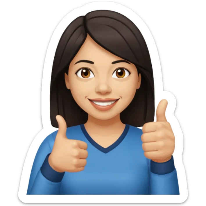 april ludgate trans femme indian slightly darker skin thumbs up sticker