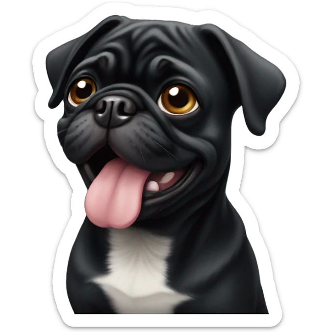 Black pug sticker
