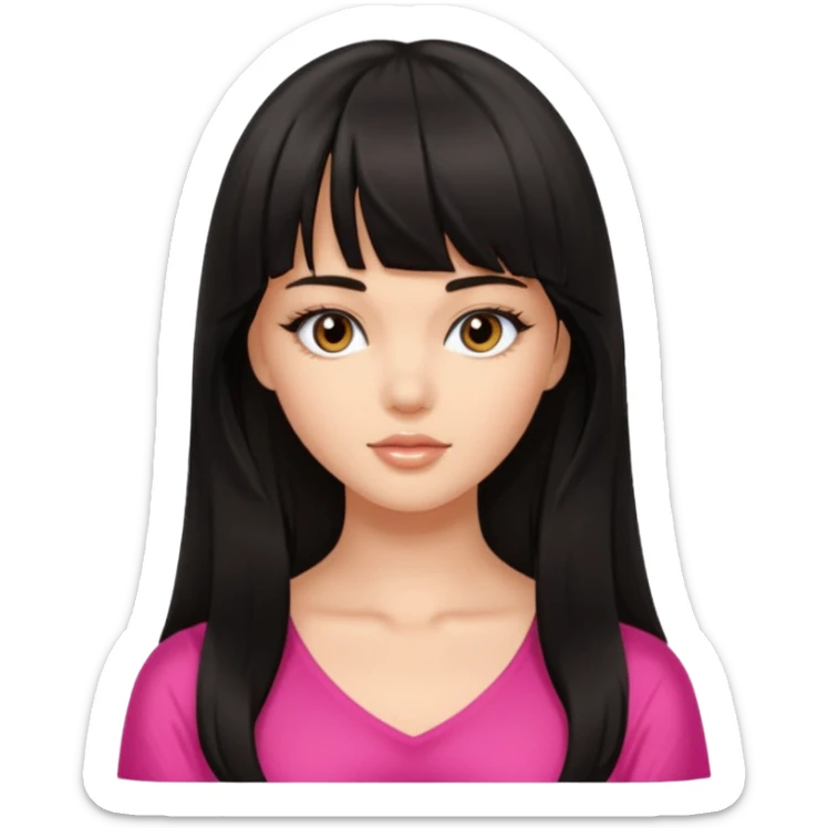 Victoria secret angel girl with bangs and long dark hair sticker